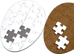 Uovo di Pasqua Forma ovale Legno Blank Sublimation Puzzle DIY Heat Press Transfer MDF Blank Jigsaw Decorazione per feste JJF13869