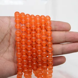 1 STRAND LOT Orange Quartz Crystal Kamienne okrągłe koraliki 4 6 8 10 12 mm luźne dystansowe koralik do biżuterii Making Incealings DIY Bransoleta