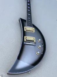 New Arrival Moon Shape,Electric Guitar,Silver Gray,Electronic Instrument,Portable Travel Stringed Instrument