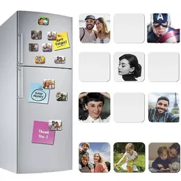 Sublimation Blank Fridge soft Magnets sticker Heat Transfer Square Blanks Photo Magnet for Refrigerator Kitchen Office Calendar Decorative Stikers