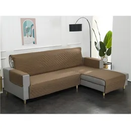 L-formad hörn soffa täcker endelad bärbar soffa skyddskåpa djur katt barn Anti-scratch slitstarka bäddsoffa 201222