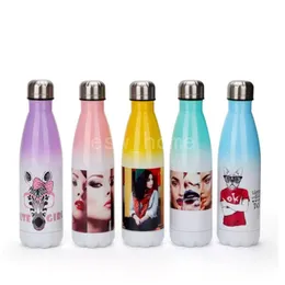 17 Unzen Sublimation Cola Form Wasserflasche Doppelwandige Thermoskanne Tasse Edelstahl Blank DIY Kreative Tasse Tragbare Reise