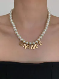 Mode pärlor halsband för kvinnor fest bröllopälskare gåva smycken engagemang med box nrj