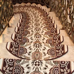 yazi Non-slip Stairs Carpet Self-adhesive European Pastoral Floral Rug Living Room Soft Stairway Stair Step Mat T2005182208