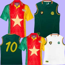 1994 1995 2002 Kamerun Retro Soccer Jersey 02 Eto o MBoma Milla Home Away Vintage Klasyczne koszulki piłkarskie Koszulki