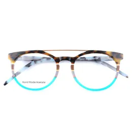 Kobiety Vintage Okrągłe Okulary Ramki Mężczyźni Multicolor Moda Okulary Ramki Double Bridge Spectacles RX Eyeglasses