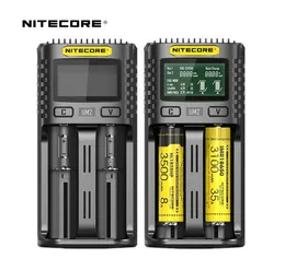 Nitecore UM2 배터리 충전기 지능형 회로 글로벌 보험 리튬 이온 18650 18700 20700 21700 LCD 디스플레이 배터리 충전기 UM4