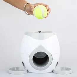 Haustier -Launcher -Spielzeughund -Tennis -Food -Belohnungsmaschine Interaktive Behandlung Slow Feeder Toy für Katzen und Hunde Y200330 geeignet