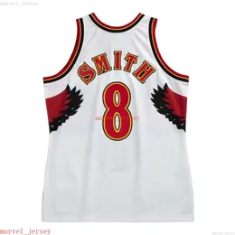 Anpassad sömnad Steve Smith #8 Hardwood 1995-96 Jersey White Mens Basketball Jerseys Cheap