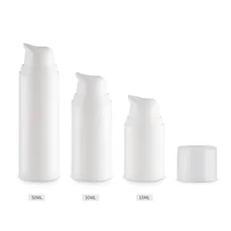 15ml 30ml 50mlホワイトエアレスボトル化粧所ローションクリームポンプ小トラベルスキンケアコンテナプレスディスペンサーボトル