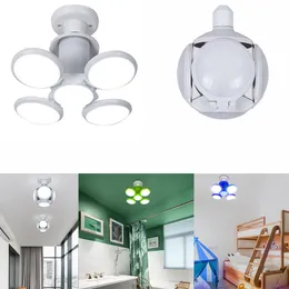 E27 4 lame LED luce pieghevole lampadina a sfera LED pieghevole luce notturna lampada a sospensione plafoniera lampadine ad angolo regolabile per magazzino scolastico casa
