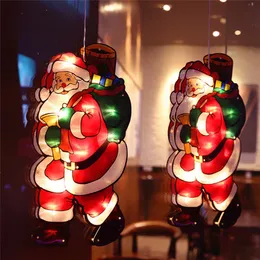 Christmas LED Sucker Lamp Merry Christmas Decorative Atmosphere Scene Window Showcase LED Sucker Lamp Santa Snowman