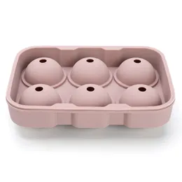 Other Bar Products 6 Grid Creative Ice Tray Silicone Ices Ball Mould Food Grade Whiskey Bar Restaurant Icess Cubes Box with Lid WH0554