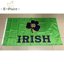 NCAA Notre Dame Fighting irlandzka flaga 3*5 stóp (90cm * 150cm) flagi poliestrowe baner dekoracyjny latający dom ogród flagg świąteczne prezenty