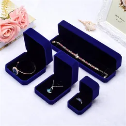 Favor Holders 9 color square Velvet Jewelry Gift boxes For Rings Pendant Necklaces bracelet Bangle Wedding Engagement Jewelry Display Case