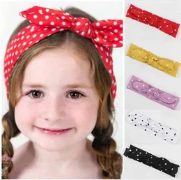 Baby Girl Hairband Dot Rabbit Ear Opaski Cross Hair Band Bow Pleciony Headwrap Turban Dzieci Akcesoria do włosów 9 kolorów