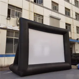 Jätte pvc presentaulin uppblåsbara filmskärmens uppblåsbara tv-projektorskärm med gratis leverans för utomhus lycklig familjsamling