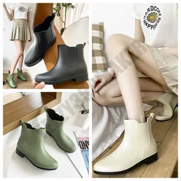 Fashion thicken pvc water shoes rain boots for woman casual plush Middle Tube Rain Boots Waterproof non-slip Water Shoe wear-resistant