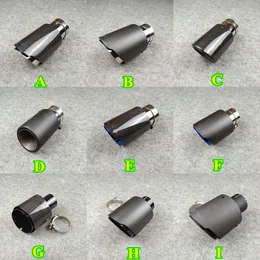 1 Stück Single Out Kohlefaser-Auspuffrohr-Schalldämpferspitze Auto Universal-Edelstahldüsen 9 Farben Endendrohr