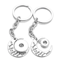 Nya snapsmycken 12mm 18mm Metal Moon Snap Button Keychains Keyring Pendant For Women Girls Gi Jllbap