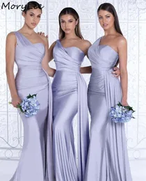 Nedime Elbiseler Tatlım Bir Omuz SPANDEX SATIN DENİZ KAYNA NEDERLİKLER İLE Fermuar Düğün Partisi Bridemaid Gowns2456