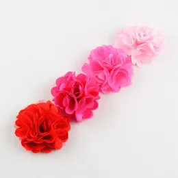 Dekorativa blommor kransar 40 st/parti 7 cm chiffongblomma tyg för pannband DIY -hårtillbehör LSFB0241