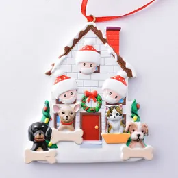 クリスマスの飾りパーソナライズされた生存者の家族2 3 4 5樹脂の装飾のマスクDIYクリスマスツリーぶら下がっているギフトペンダントDDA669