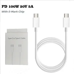 النوع المزدوج C إلى النوع C Cable USB 100W 5A PD كابل الشحن السريع مع شريحة علامة E لـ MacBook Samsung Huawei Xiaomi