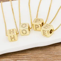 Catene 2021 Moda iniziale A-Z Collana Lettera d'oro Nome di famiglia Girocollo per gioielli con ciondolo da donna Regalo di compleanno di Natale1