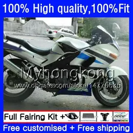 Silvery Blue Injection OEM för Kawasaki ZZR 400 600 ZZR400 93 94 95 96 97 98 99 54HM.75 ZZR-400 ZZR600 00 01 02 03 04 05 06 07 Fairing Kit