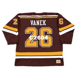 남자 # 26 Thomas Vanek Minnesota Gophers 2003 레트로 홈 하키 유니폼 또는 사용자 정의 모든 이름 또는 번호 Retro Jersey