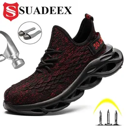 SuaDEX Steel Toe Work Shoes Construction Footwear Anti-Slippery Arbetsäkerhet Stövlar för män Man 38-45 Y200915