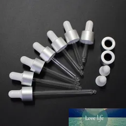 100pcs Matte Silver Cap Aluminum Dropper Lid with Latex Head,Match with 5ml\10ml\15ml\20ml\30ml\50ml\100ml Essential Oil Bottle