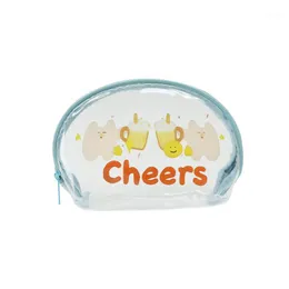 حقائب مستحضرات التجميل 1 PC Girl Bag Clear PVC مكياج شفاف للنساء مقاوم للماء الجمال حقائب الأزياء السياحية 1