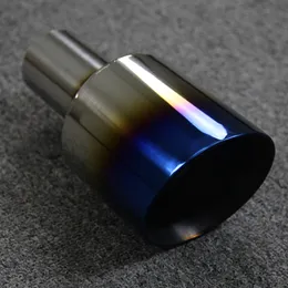 1 Piece Stainless Steel Blue Exhaust Pipe Muffler Tip Length About 170mm Fit For All Cars Manifold Tailpipe