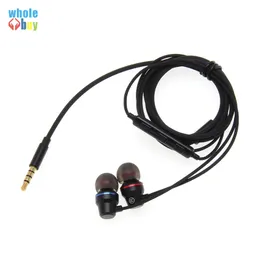 High Quality In-Ear Wired 3.5mm Extra Bass Earphones Metal with Mic Volume Control For Android Mobile Phone100pcs/Lot