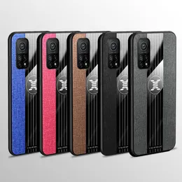 Casos para xiaomi 10t pro capa casos de telefone duro de pano com suporte de dedo de metal suporte de suporte xiomi redmi k30s ultra