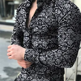 Camisa Manga Larga Para Hombre, Top Floral, Blusa 비공식, Camisas Hawaianas, Ropa Masculina 220309