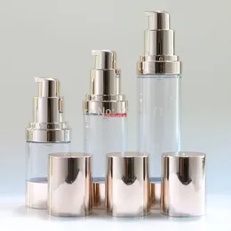 15ml 30ml Makeup Pusty Kosmetyczny Pojemnik Airless Pompy Plastikowe Butelki Płynowe Płyn Dostępny do podróży 10PCSPLS