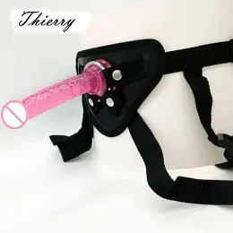 NXY Dildos Thierry-Mini Collador Correa para Bragas Pene de Silicona Ventosa Arns Vagina / Tapn Anal Juguetes Sexuales 220111