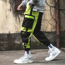 4 월 모모 2020화물 바지 망 패션 헐렁한 바지 힙합 캐주얼 코튼 멀티 포켓 바지 Streetwear 바지 Hombre LJ201104