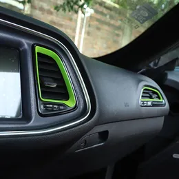 Зеленое кольцо вентиляционного отверстия центральной консоли ABS для Dodge Challenger 2015, аксессуары для салона автомобиля 293U