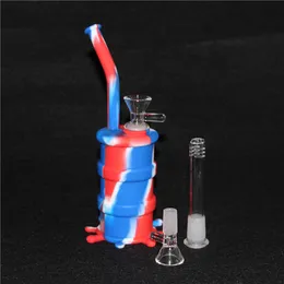 smoking pipes Silicon Barrel Rigs Mini bong,glass water silicone bongs multi colors free shiping high quality