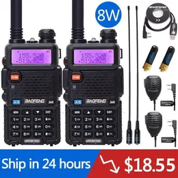 2ピースBaoFeng UV-5R 8W高強力10km VHF / UHF長期双方向ラジオのトランシーバー携帯用ラジオPofung UV5Rハンニング1