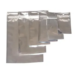 Flera storlekar Aluminiumfolie Klar återförsäljbar ventil Zipper Plast Retail Packaging Packing Bag Zip Mylar Bag Package
