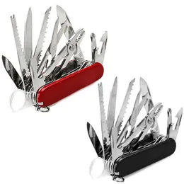 Mini Swiss Kniv Pocket Folding Multi Tool Knife Suvival Rostfritt Stål Camping Multifunktionell Utomhusjakt Knivkåpa