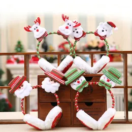 Christmas Decorations Merry Cute Earmuffs Kids Ear Warmer Plush Santa Claus Headband Muffs For Orejeras De Invierno Gifts1