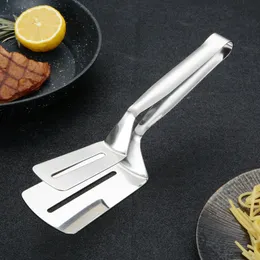 Stainless Steel Kitchen BBQ Bread Utensil Barbecue Cooking Spatula Tongs Fried Fish Steak Food Flip Shovel Clip Clamps Meat Vegetable Meat Clamp JY1028