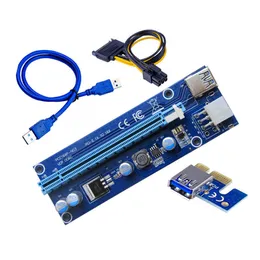 Ver 006C PCIe 1x do 16x Express Graphic PCI-E Riser Extender 60cm USB 3.0 Cable SATA do 6PIN Power PCie Riser Card do Górnictwa BTC