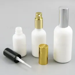 500 x Garrafas de bomba de creme de espuma recarregável branco Press contêiner portátil 15ml 30ml 50ml 100ml com ouro prata boné preto